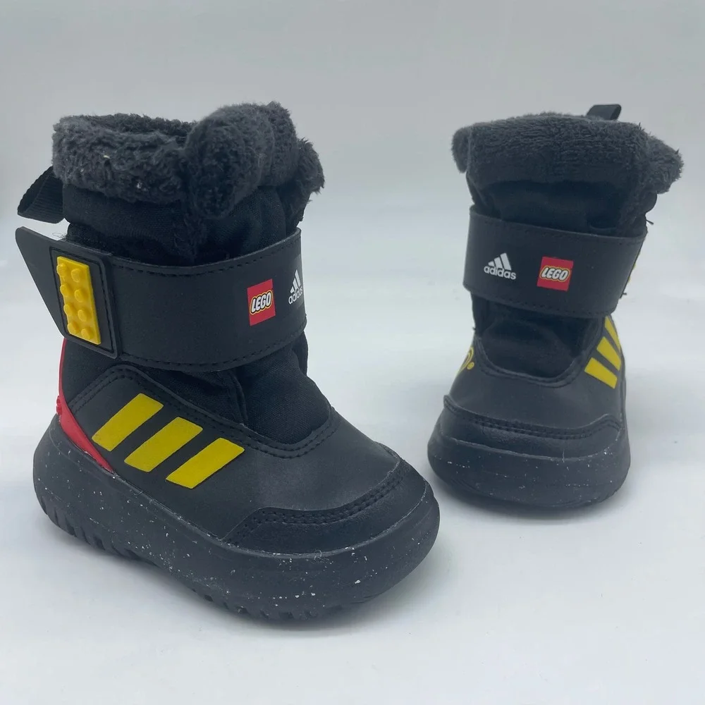 Adidas x LEGO Sport Winter Boots Black‎ Yellow Red GZ2075 Infant Size 4K